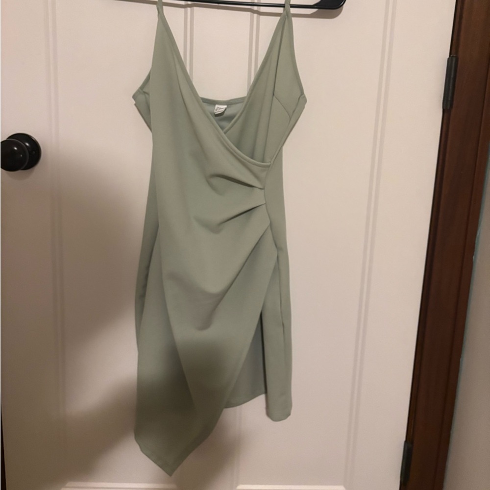 sage green midi bodycon dress, worn once